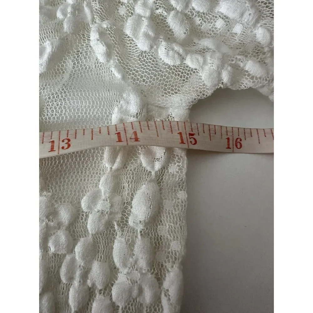 Free People Intimately Top Women Small White Lace‎ Long Sleeve Bodycon Coquette